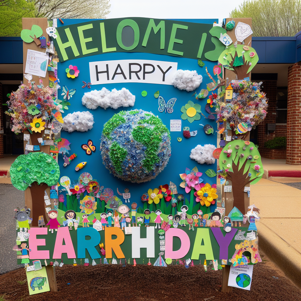 A welcoming entrance to Spanger Elementary's first Earth Day Festival.